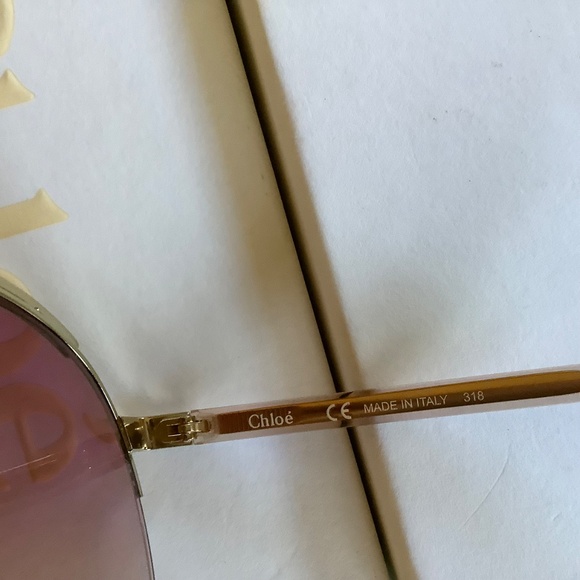Chloe Gold and Pink Sunglasses main image 14
